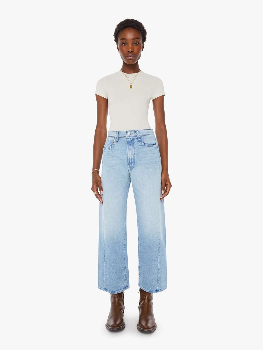 Mother The Half Pipe High Rise Barrel Jeans This is How I Roll Blue Size 28 NWT
